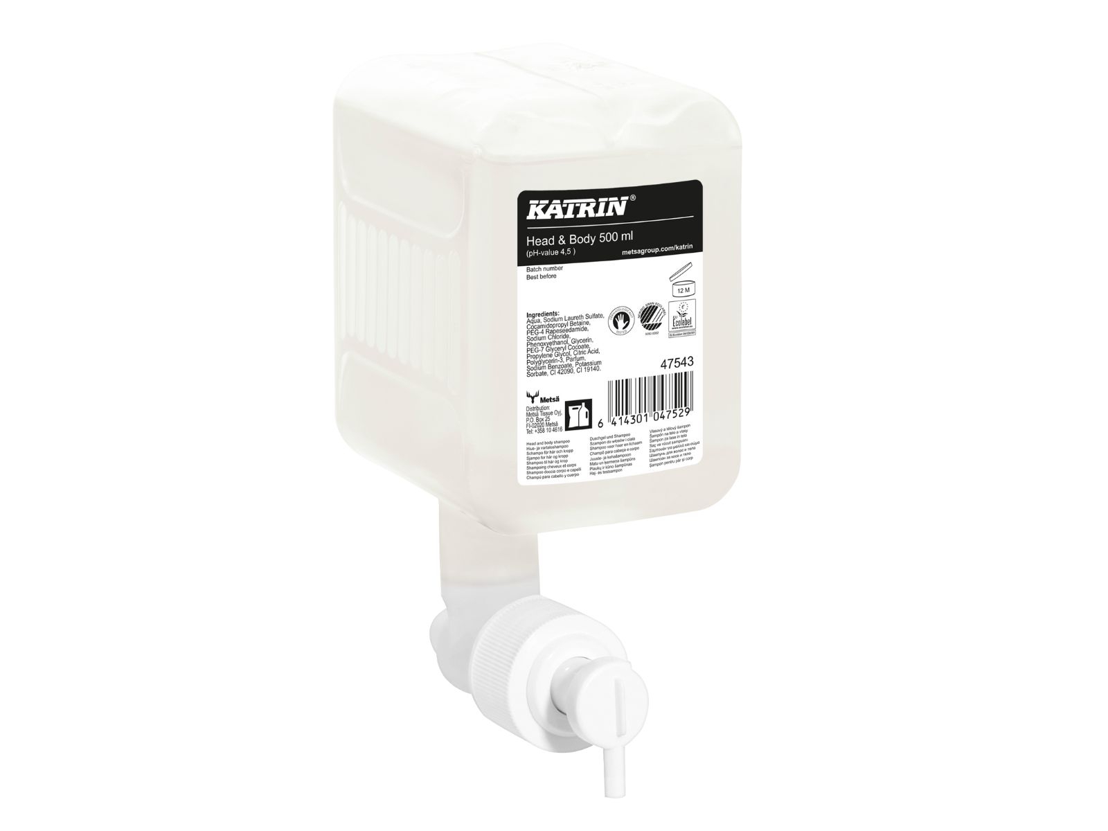 Mydło Żel KATRIN 47543 HEAD & BODY Delikatny 500ml